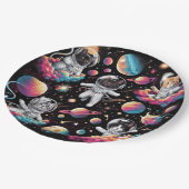 Katten in ruimtepapier borden! papieren bordje (Gekanteld)