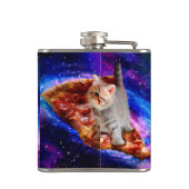 Katten in ruimtepizza heupfles (Achterkant)