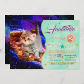 Katten in ruimtepizza kaart (Voorkant / Achterkant)