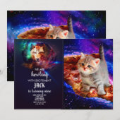 Katten in ruimtepizza kaart (Voorkant / Achterkant)