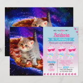 Katten in ruimtepizza kaart (Voorkant / Achterkant)