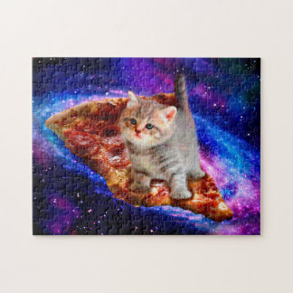 Katten in ruimtepizza legpuzzel