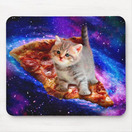 Katten in ruimtepizza muismat (Voorkant)