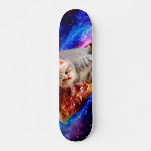 Katten in ruimtepizza persoonlijk skateboard (Voorkant)