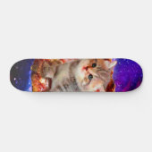 Katten in ruimtepizza persoonlijk skateboard (Horizontaal)