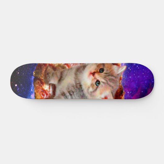Katten in ruimtepizza persoonlijk skateboard (Horizontaal)