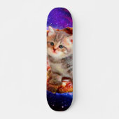 Katten in ruimtepizza persoonlijk skateboard (Voorkant)