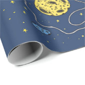 Katten in ruimteverpakkingspapier cadeaupapier (Rol Hoek)