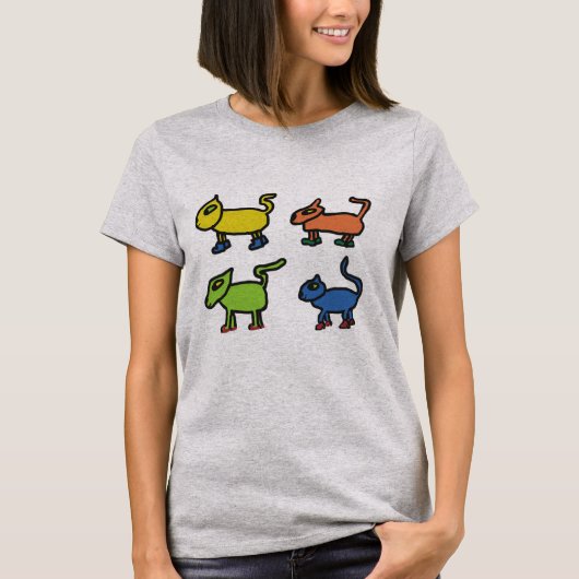 Katten in schoenen t-shirt (Voorkant)