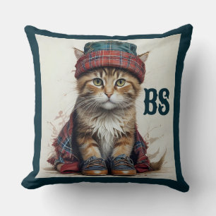 Katten in Schotse vermomming - charmante tartan ka Kussen