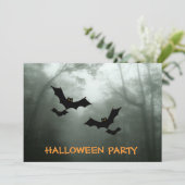 Katten in Spooky Trees Halloween Party Invitation Kaart (Staand voorkant)