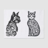 Katten in Stencil Art 1 Decoupage Papier (Voorkant)