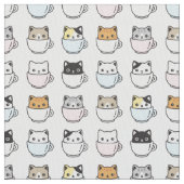 Katten in theekopjes stof (Close Up)