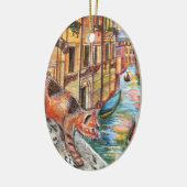 Katten in Venetië Keramisch Ornament (Links)