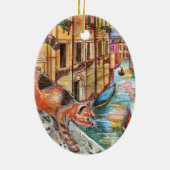 Katten in Venetië Keramisch Ornament (Achterkant)