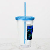 Katten in vliegblauw acryl drinkbeker (Rechts)
