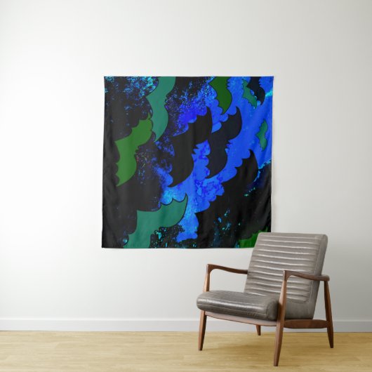 Katten in vliegblauw wandkleed (In Situ (horizontaal))