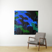 Katten in vliegblauw wandkleed (In situ)