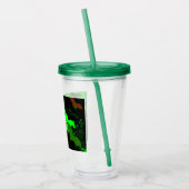 Katten in vlucht - groen acryl drinkbeker (Links)