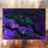 Katten in vlucht Neon Paars Raamsticker (Vel 2)