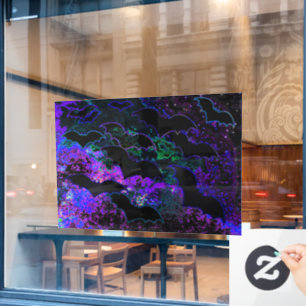 Katten in vlucht Neon Paars Raamsticker