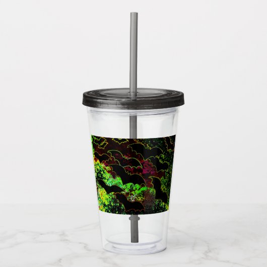 Katten in vluchtneon acryl drinkbeker (Voorkant)