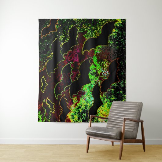 Katten in vluchtneon wandkleed (In situ)