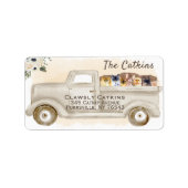 Katten in vrachtwagen met dozen, het Etiket van he (Voorkant)