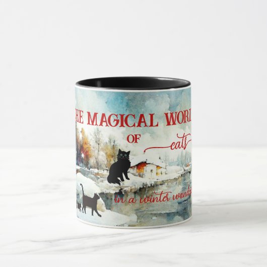 Katten in Winter Wonderland Magische Mok (Midden)