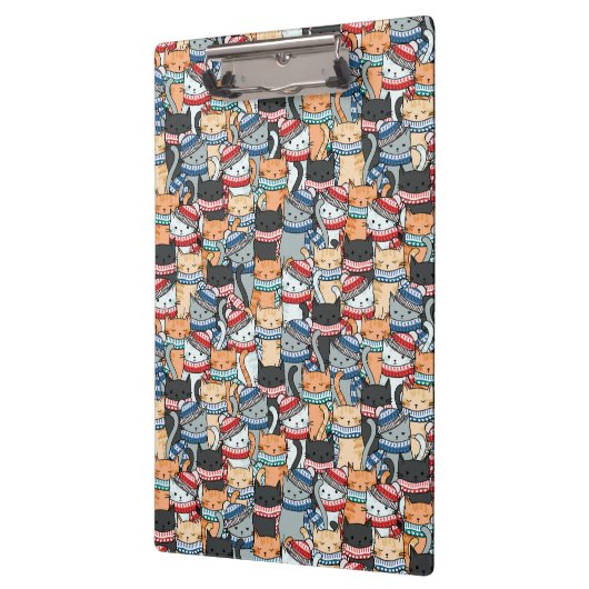 Katten in winterschijven en Petten patroonstructuu Klembord (Links)