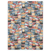 Katten in winterschijven en Petten patroonstructuu Klembord (Achterkant)