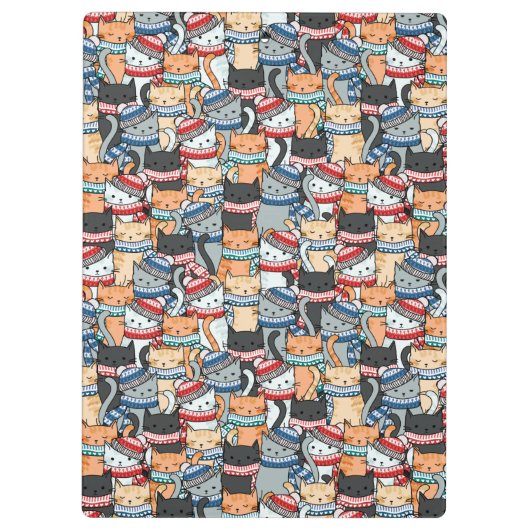 Katten in winterschijven en Petten patroonstructuu Klembord (Achterkant)