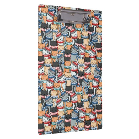 Katten in winterschijven en Petten patroonstructuu Klembord (Rechts)