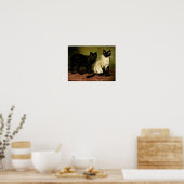 Katten in zwart-wit Poster (Keuken)