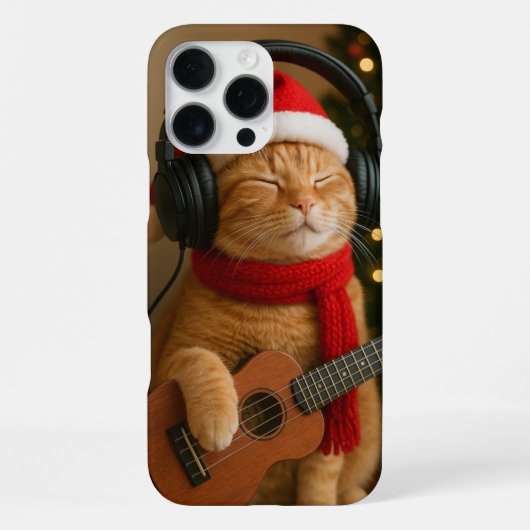 Katten iPhone 16 Pro Max Hoesje Speelt Kerstmuziek (Achterkant)