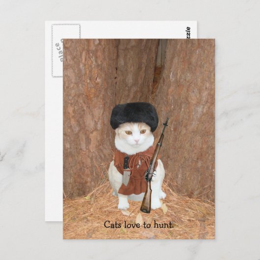 Katten jagen graag. briefkaart (Voorkant / Achterkant)