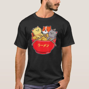 Katten Japans Eten Ramen Noedels Soep Liefhebber T-shirt