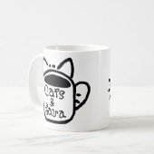 Katten & Java Zwart Koffiemok (Voorkant links)