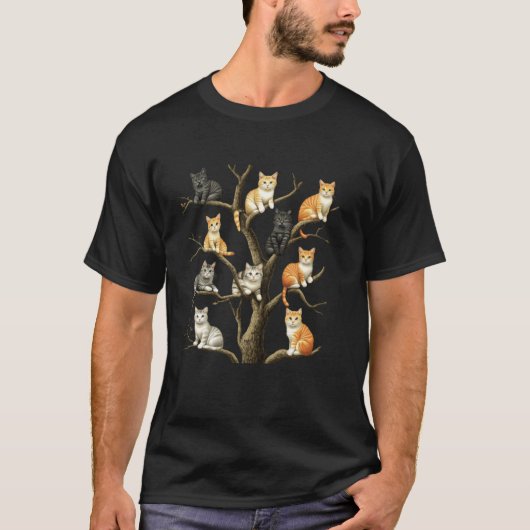 Katten Jongen Op Een Boom T-shirt (Voorkant)