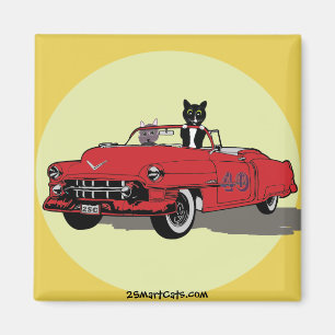 Katten Joy Riding Square Magnet