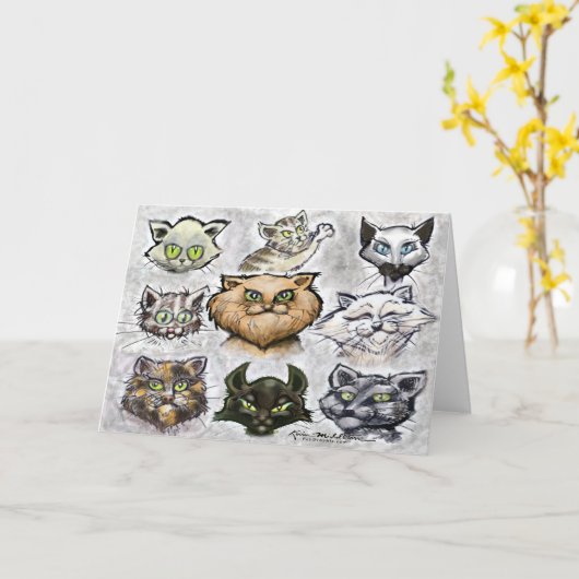 Katten Kaart (Gele Bloem)