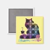 Katten, kantelen en koffie magneet (Voorkant / Achterkant)