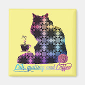 Katten, kantelen en koffie magneet (Voorkant)