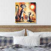 Katten Karakter Kunst Canvas Afdruk (Insitu (Slaapkamer))
