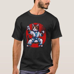 Katten Karate Judo Japanse Vlag Japan Grappige Gra T-shirt