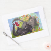 Katten, Kardinalen en Rozen Sticker (Envelop)