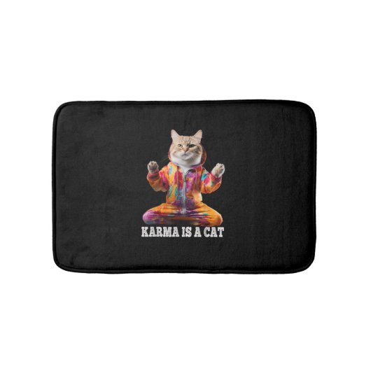 Katten, Karma is een kat, Yoga sport kat Badmat (Voorkant)