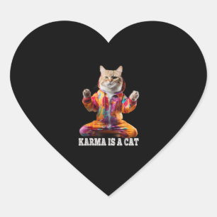 Katten, Karma is een kat, Yoga sport kat Hart Sticker