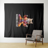 Katten, Karma is een kat, Yoga sport kat Wandkleed (In Situ (horizontaal))