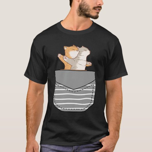 Katten Kartonnen Kat In Zak T-shirt (Voorkant)